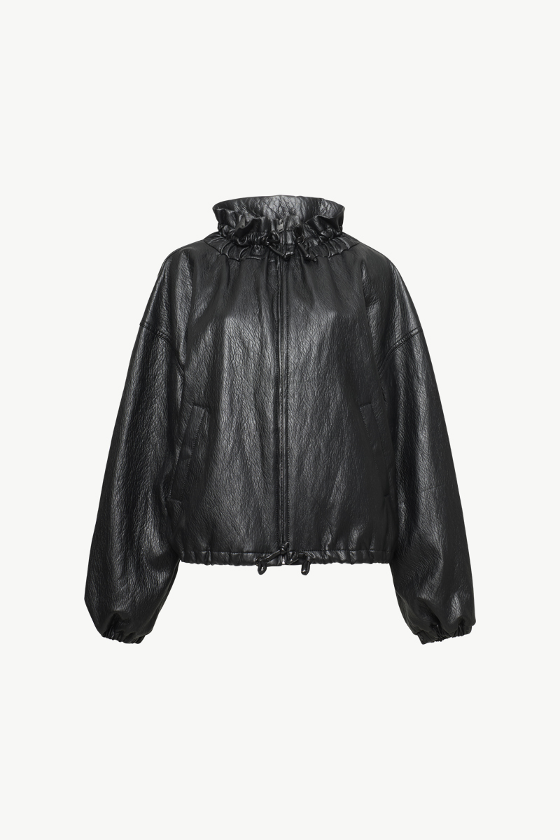 BOMBER JACKET ΜΕ ΥΦΗ ΔΕΡΜΑΤΟΣ