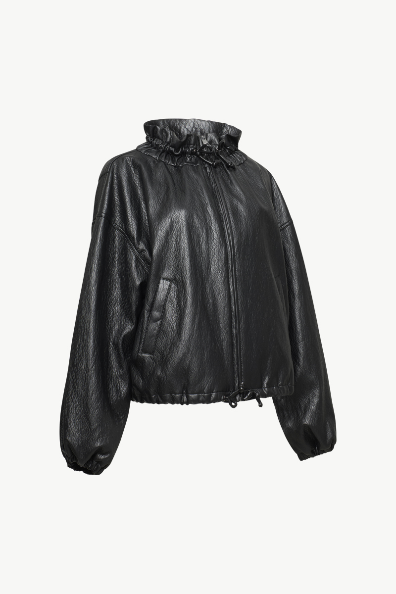 BOMBER JACKET ΜΕ ΥΦΗ ΔΕΡΜΑΤΟΣ